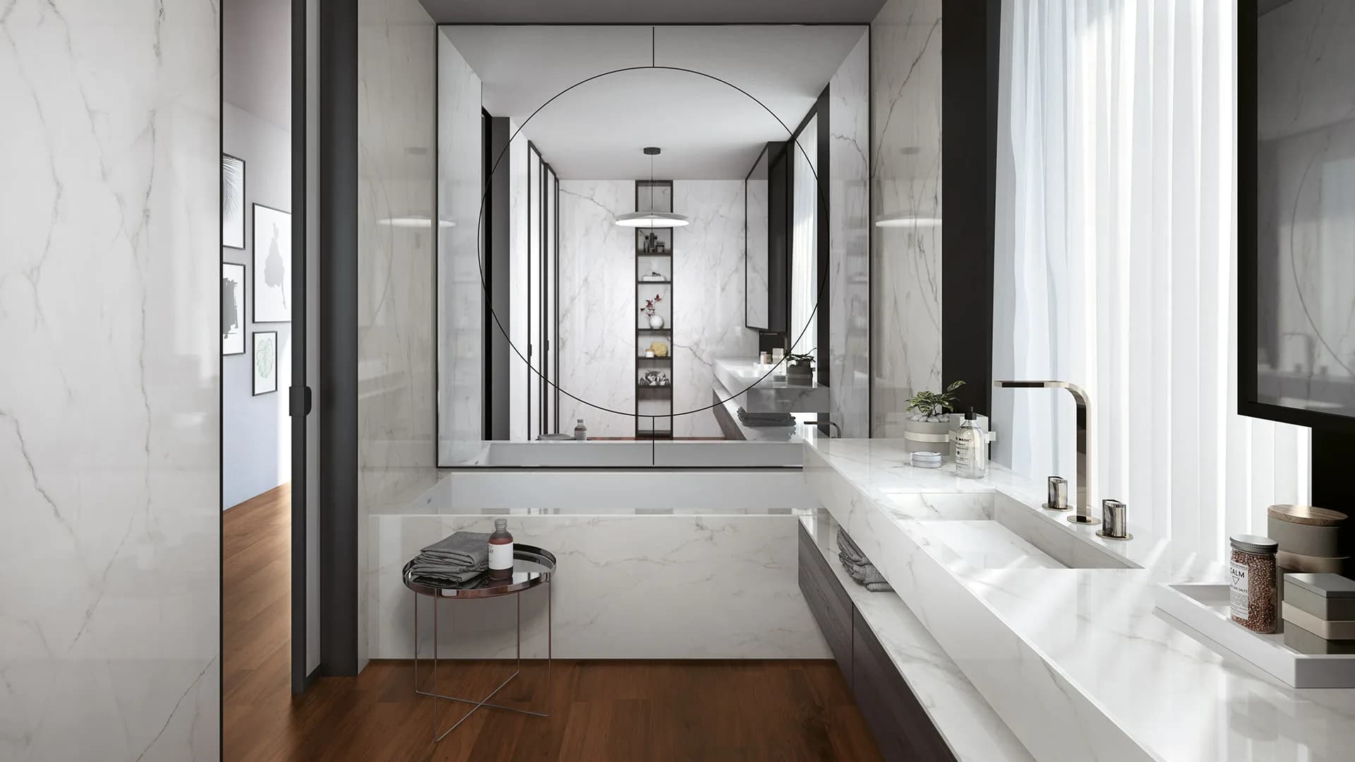 Calacatta Glory — large-format marble-effect surface