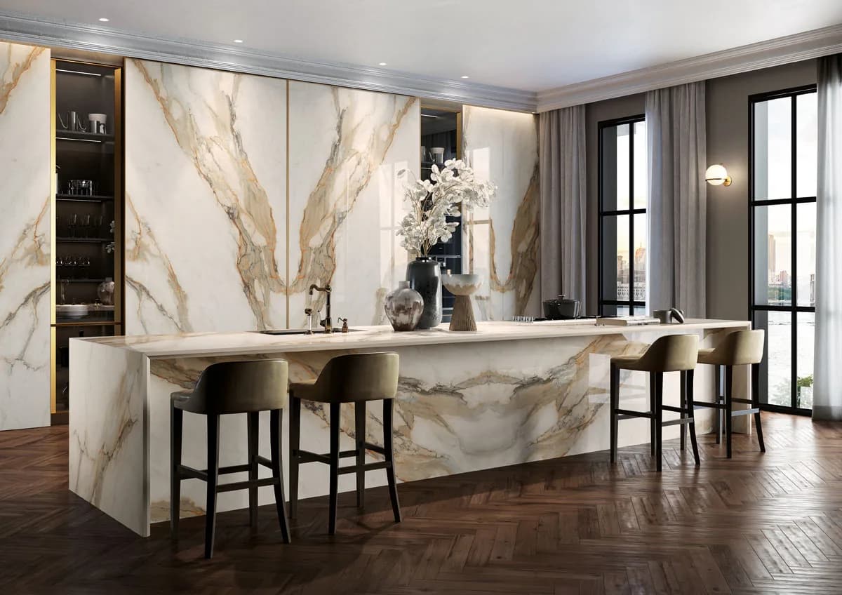 Calacatta Hermitage installed